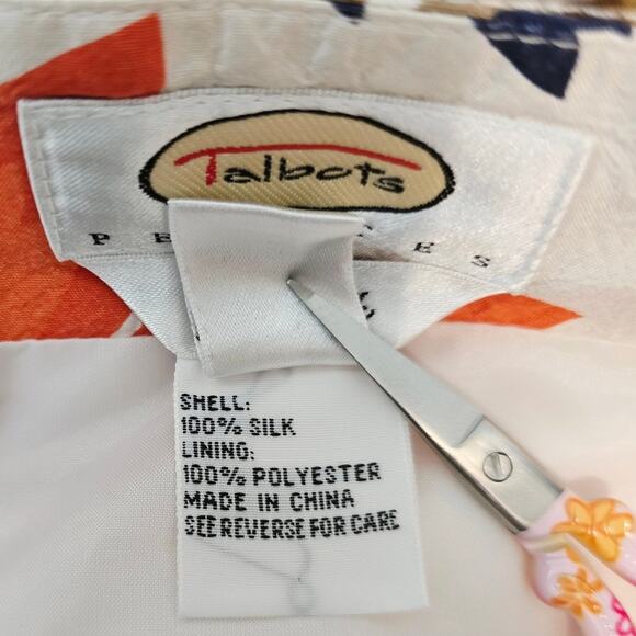 Talbots Petites 100% Silk Floral Stunning Business Work Vacation Women's Skirt 8 - Picture 4 of 4